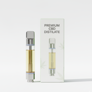 Pure CBD distillate vape cartridge with packaging – premium CBD 510 thread cartridge