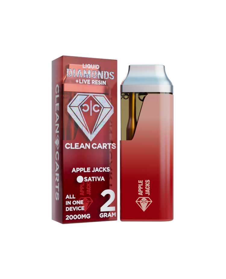 APPLE JACKS 2G Clean Carts LIQUID DIAMONDS + LIVE RESIN