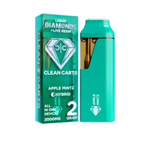 Apple Mintz 2G Clean Carts – Liquid Diamonds + Live Resin All-in-One Vape Cartridge