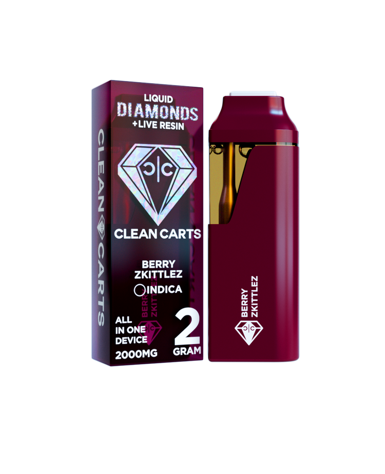 Berry Zkittlez 2G Clean Carts – Liquid Diamonds + Live Resin All-in-One Vape Cartridge