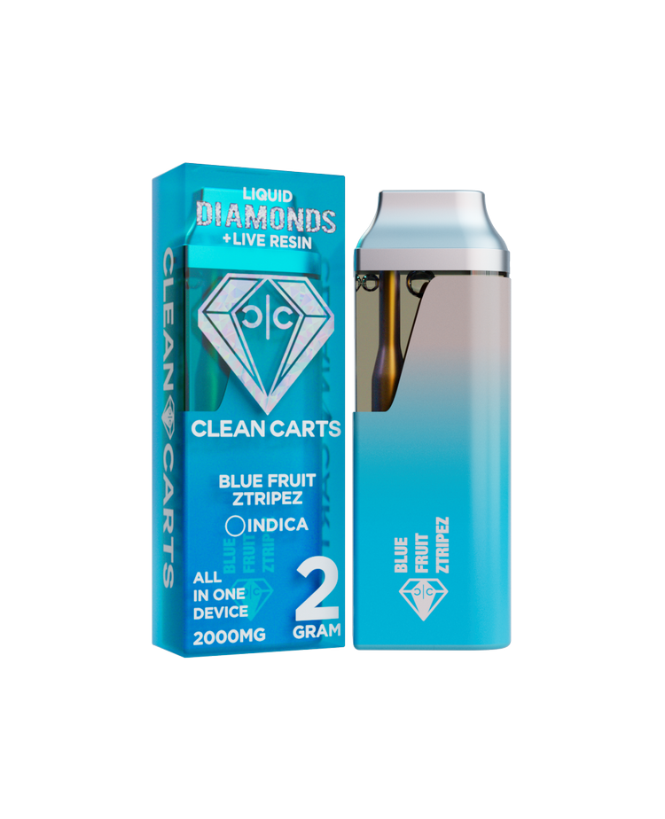 BLUE FRUIT ZTRIPEZ 2G Clean Carts LIQUID DIAMONDS + LIVE RESIN