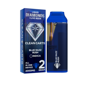 Blue Razz Rush 2g Clean Carts – Premium THC Vape Cartridge