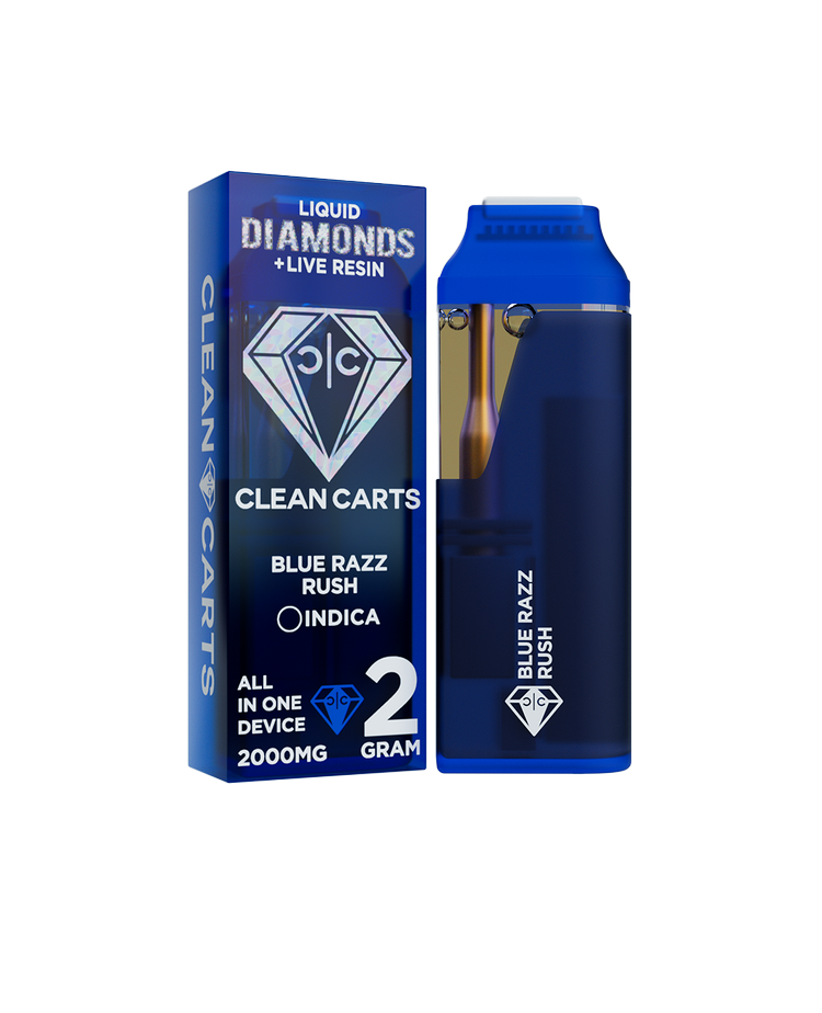 Blue Razz Rush 2g Clean Carts – Premium THC Vape Cartridge