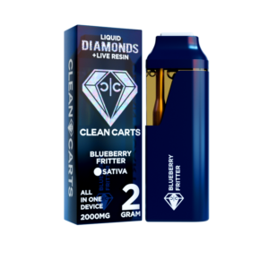 Blueberry Fritter 2G Clean Carts – Liquid Diamonds + Live Resin All-in-One Vape Cartridge