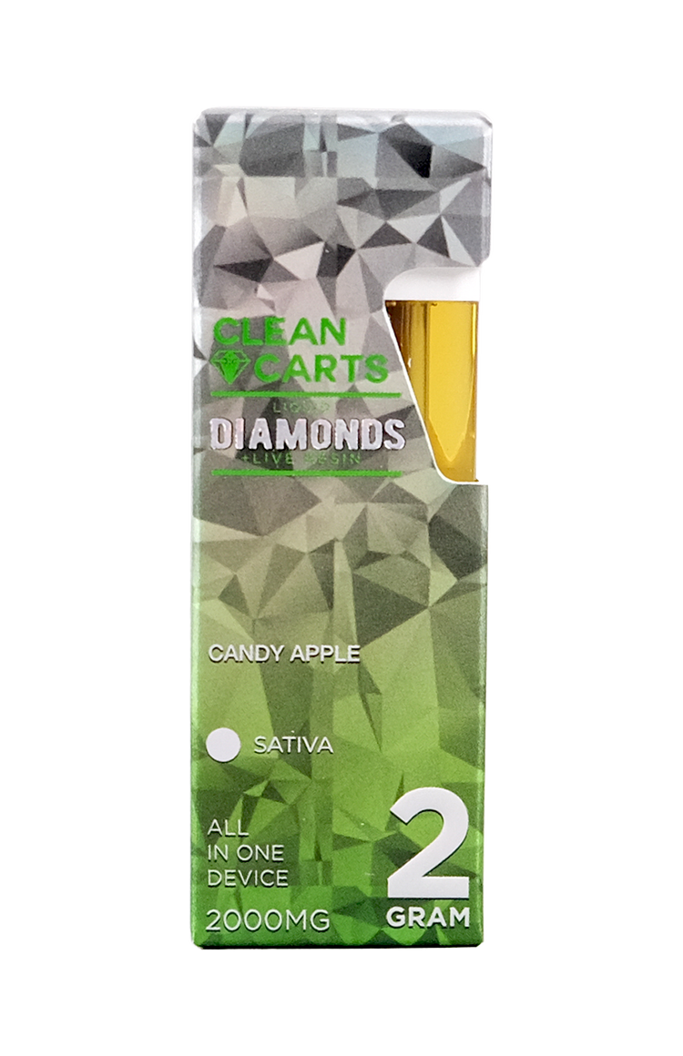 CANDY APPLE 2G Clean Carts LIQUID DIAMONDS + LIVE RESIN