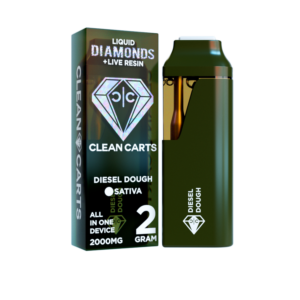 Diesel Dough 2G Clean Carts – Liquid Diamonds + Live Resin All-in-One Vape Cartridge