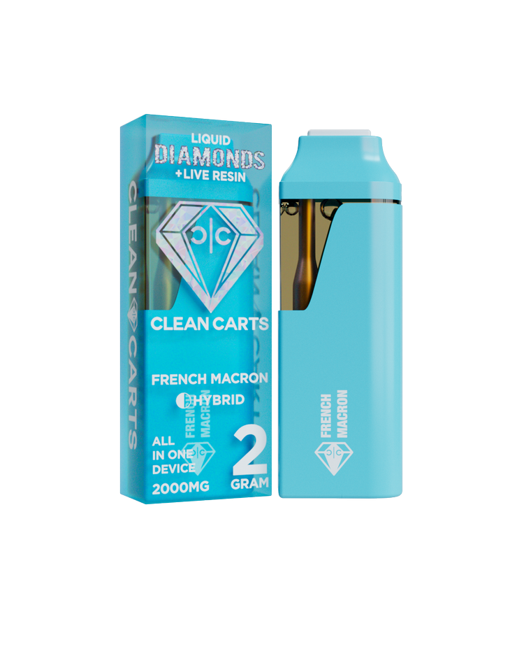 FRENCH MACRON 2G Clean Carts LIQUID DIAMONDS + LIVE RESIN