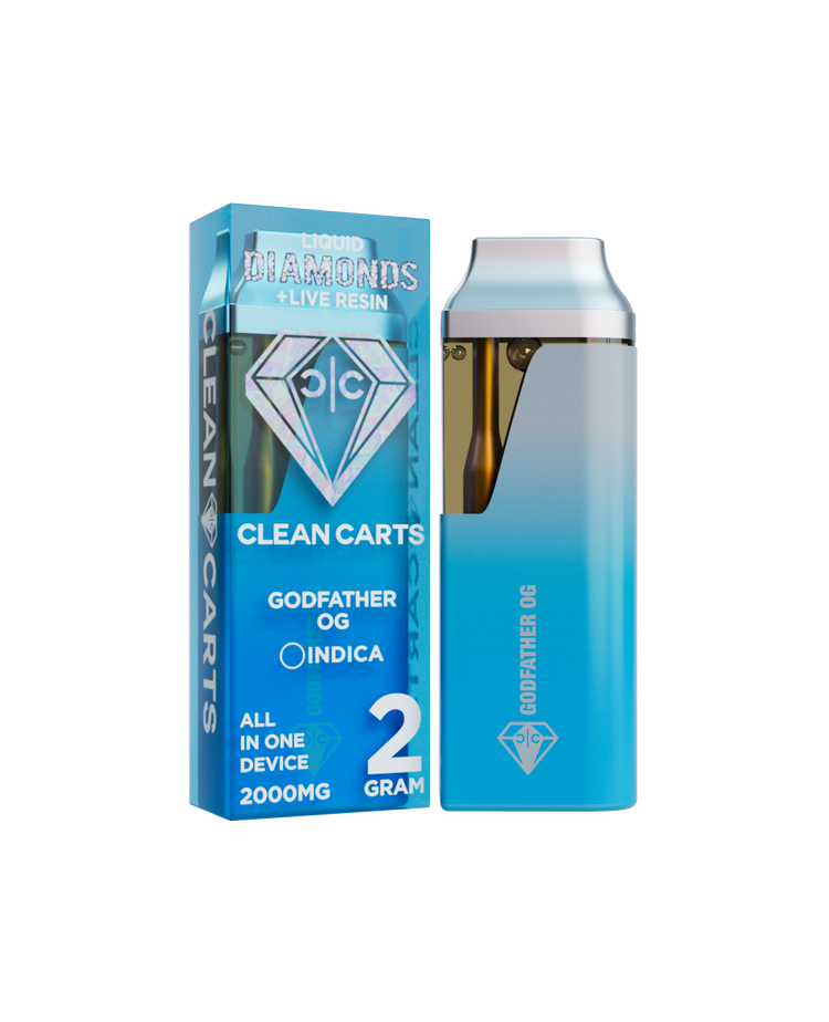 GODFATHER OG 2G Clean Carts LIQUID DIAMONDS + LIVE RESIN