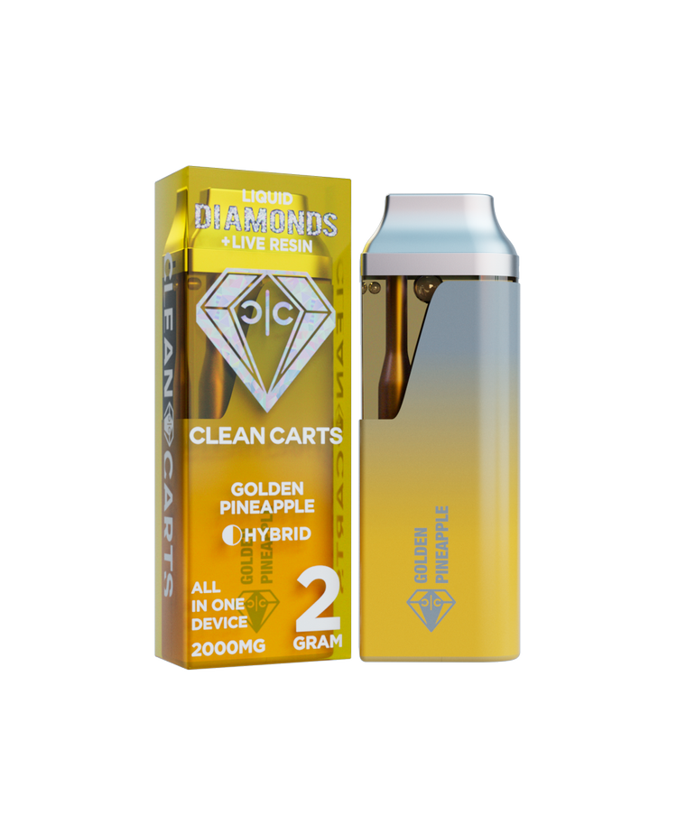 GOLDEN PINEAPPLE 2G Clean Carts LIQUID DIAMONDS + LIVE RESIN