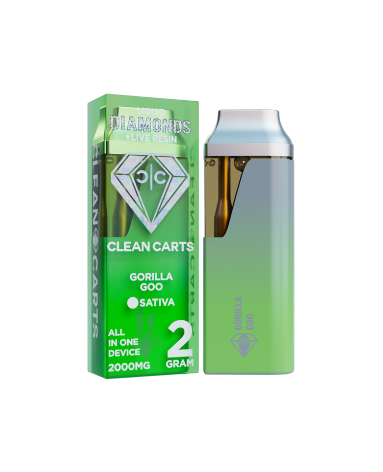GORILLA GOO 2G Clean Carts LIQUID DIAMONDS + LIVE RESIN