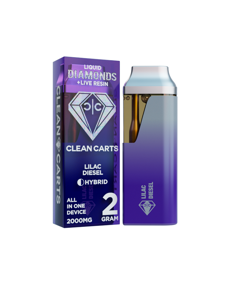 LILAC DIESEL 2G Clean Carts LIQUID DIAMONDS + LIVE RESIN
