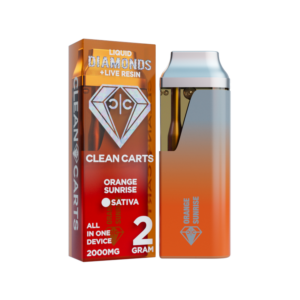 ORANGE SUNRISE 2G Clean Carts LIQUID DIAMONDS + LIVE RESIN