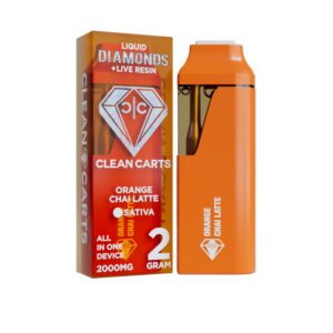 ORANGE CHAI LATTE 2G Clean Carts LIQUID DIAMONDS + LIVE RESIN