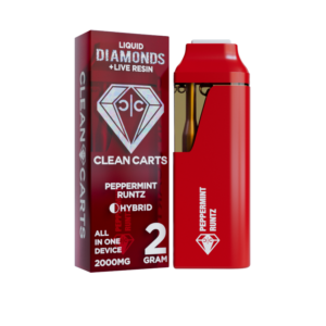 PEPPERMINT RUNTZ 2G Clean Carts LIQUID DIAMONDS + LIVE RESIN