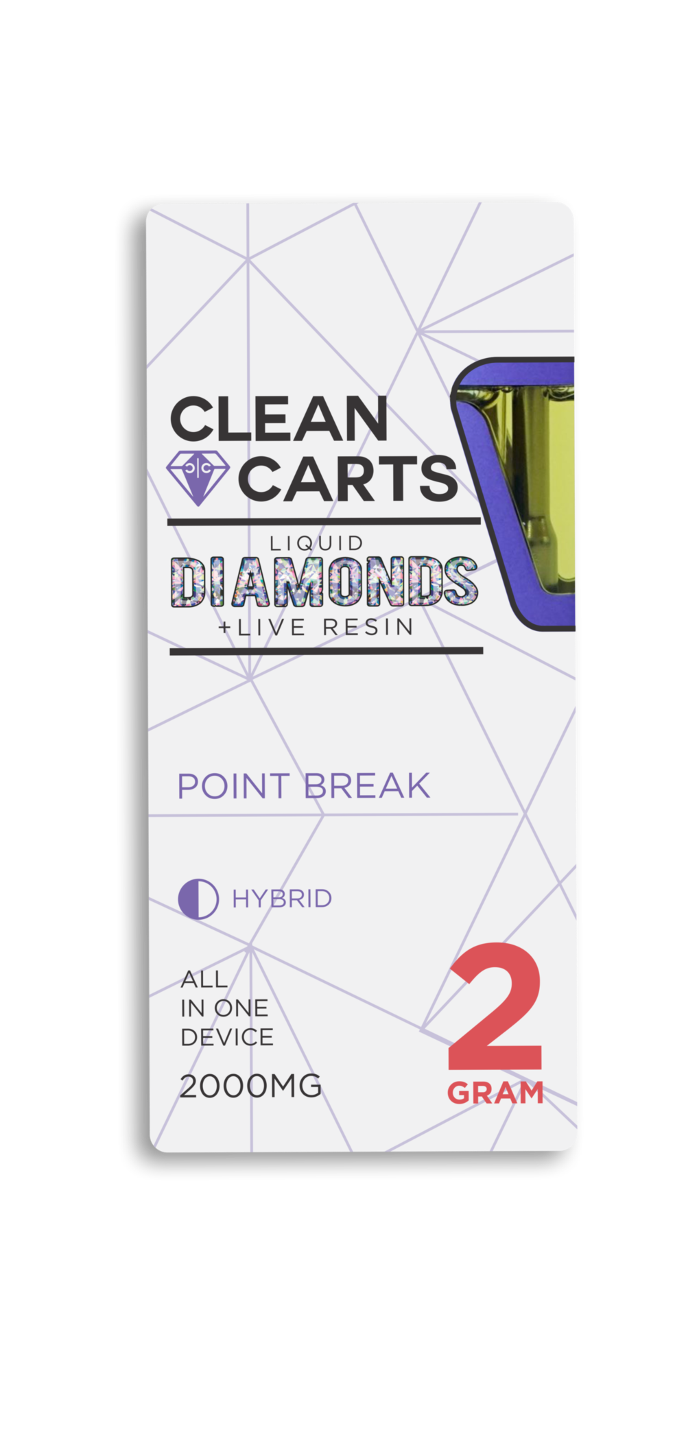 POINT BREAK Clean Carts 2.0G LIQUID DIAMONDS + LIVE RESIN