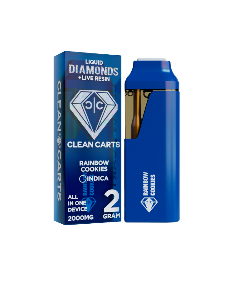 RAINBOW COOKIES 2G Clean Carts LIQUID DIAMONDS + LIVE RESIN