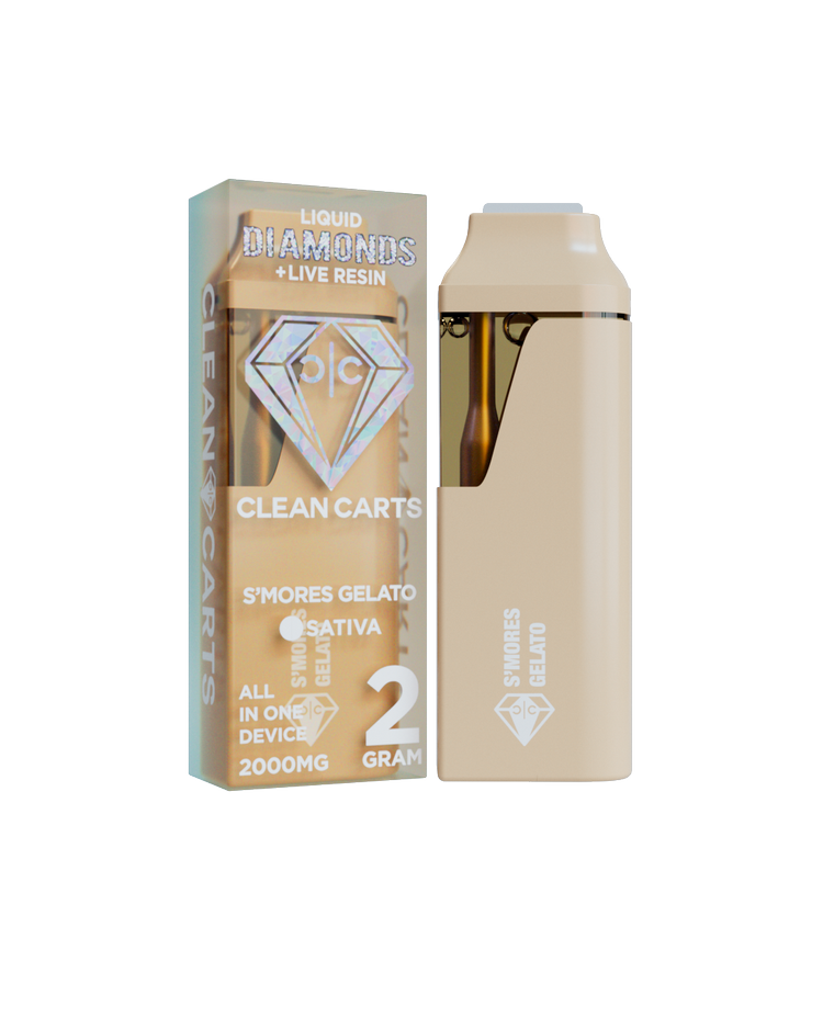 S’MORES GELATO 2G Clean Carts LIQUID DIAMONDS + LIVE RESIN