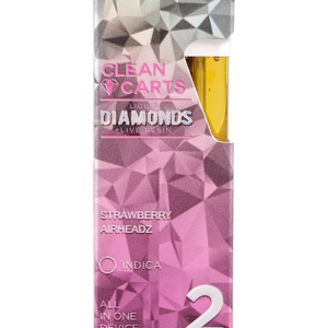 STRAWBERRY AIRHEADZ 2G Clean Carts LIQUID DIAMONDS + LIVE RESIN