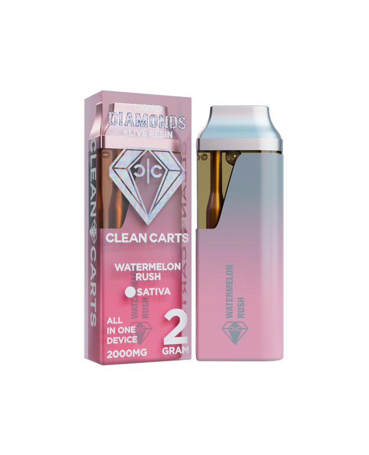 WATERMELON RUSH 2G Clean Carts LIQUID DIAMONDS + LIVE RESIN
