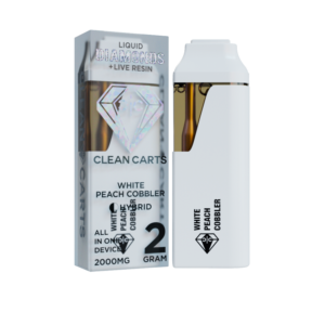 White Peach Cobbler 2G Clean Carts – Liquid Diamonds + Live Resin-One Vape Cartridge