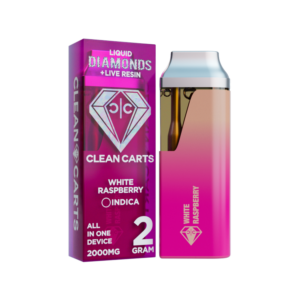 WHITE RASPBERRY 2G Clean Carts LIQUID DIAMONDS + LIVE RESIN