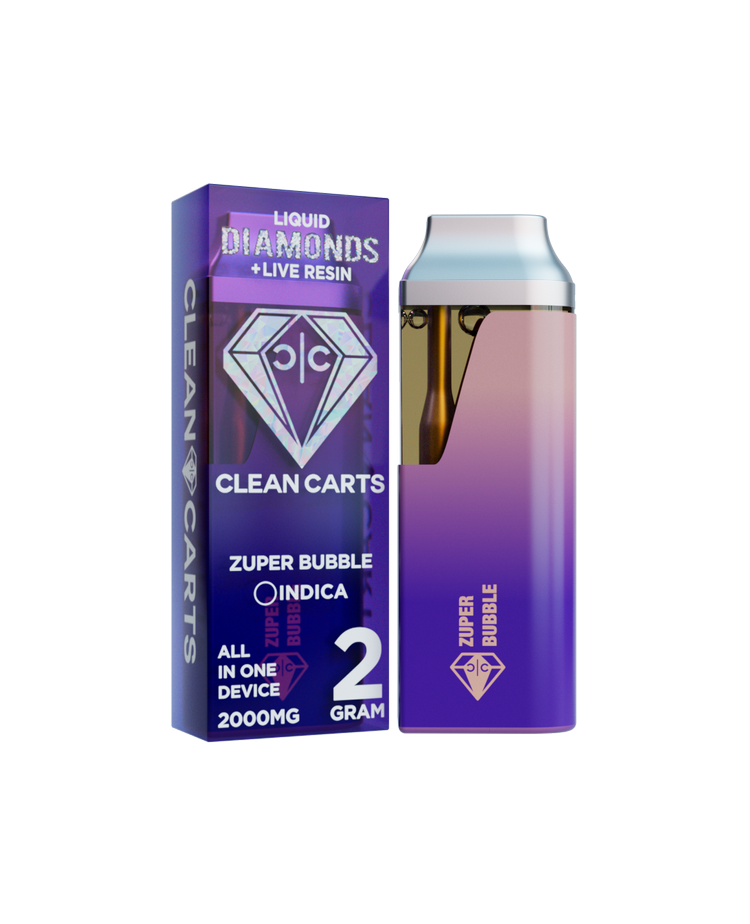 ZUPER BUBBLE 2G Clean Carts LIQUID DIAMONDS + LIVE RESIN