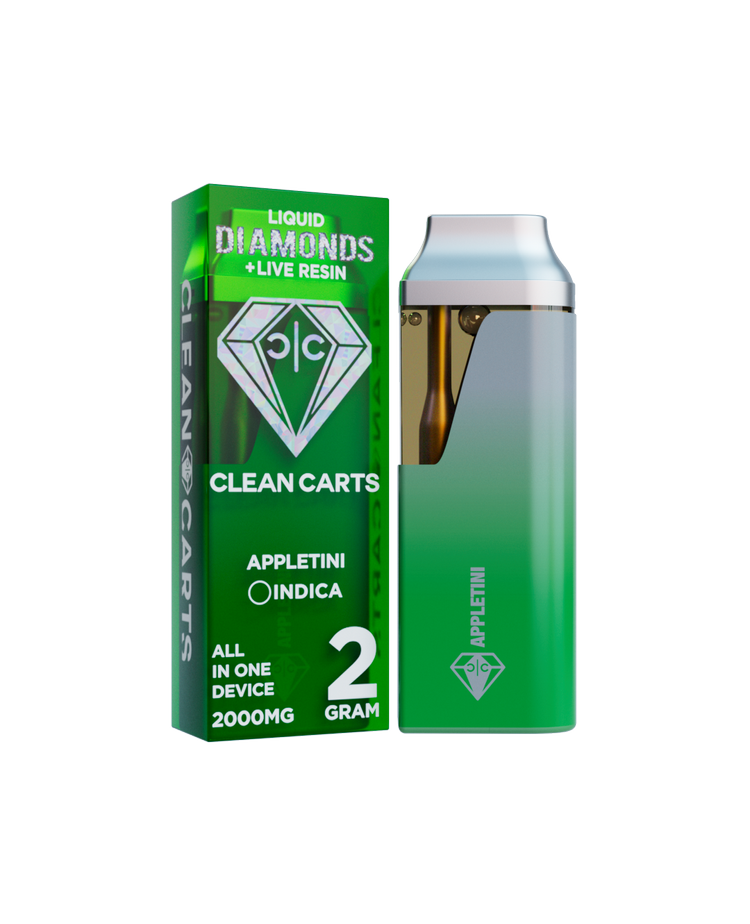 APPLETINI 2G Clean Carts LIQUID DIAMONDS + LIVE RESIN